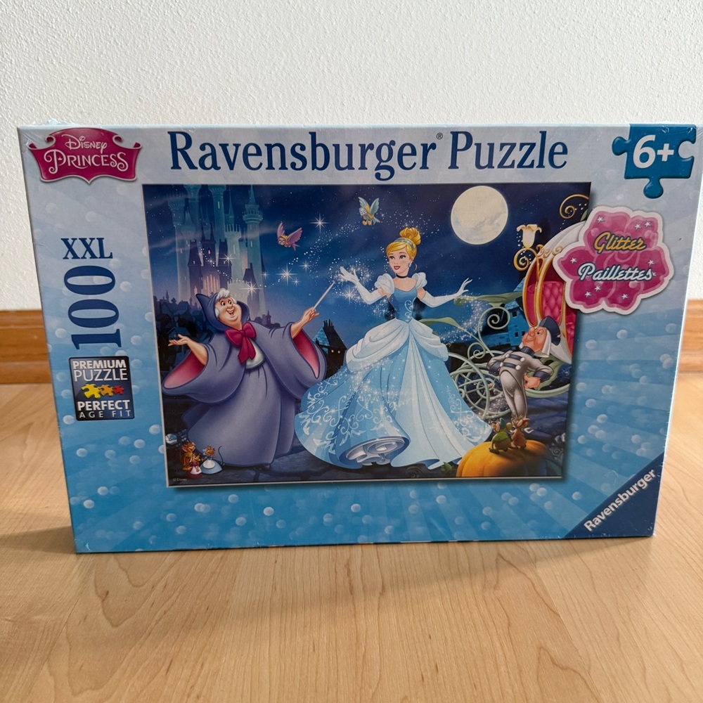 NEW Ravensburger Disney Princess Cinderella Glitter Jigsaw Puzzle, 100 Pieces
